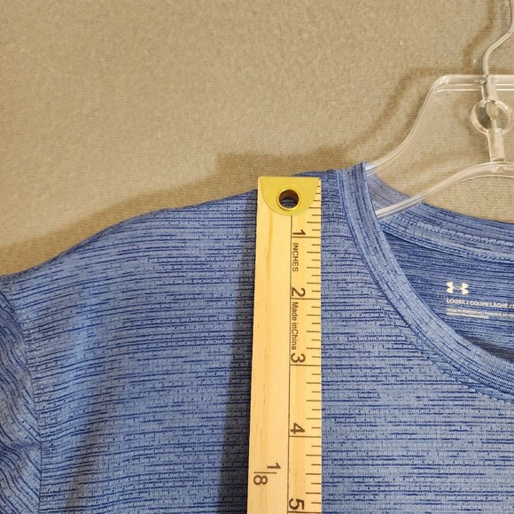Under Armour Shirt Mens Medium Blue TShirt T-Shirt Loose Round Neck Short Sleeve - Picture 7 of 16